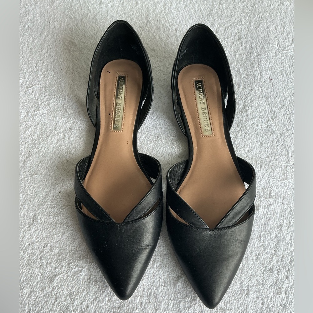 Audrey Brooke Black Pointed Flats